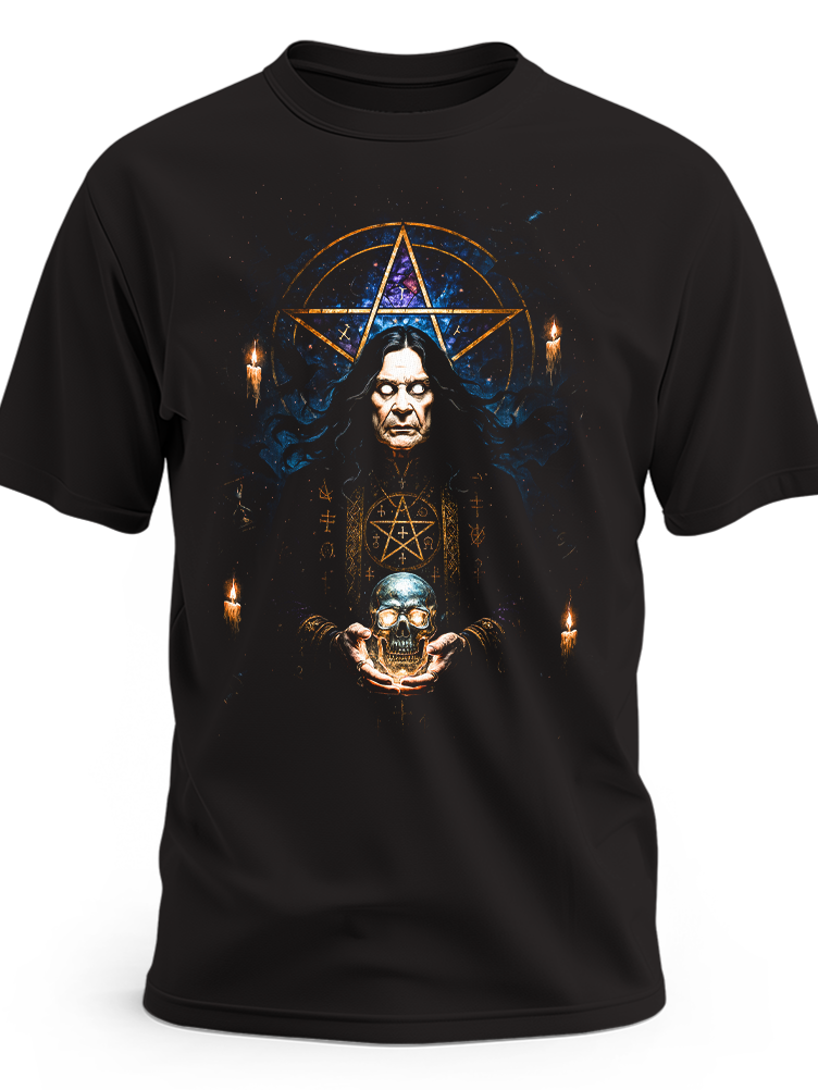 Czarna koszulka Ozzy Osbourne z pentagramem i czaszką