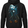 Czarna bluza z kapturem i nadrukiem na plecach: Miasteczko Halloween – Jack Skellington