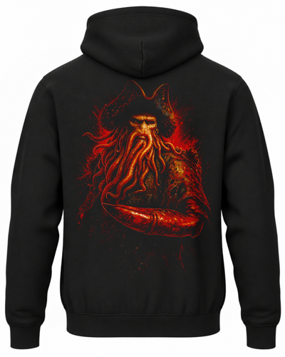 Czarna bluza z kapturem i nadrukiem na plecach: Piraci z Karaibów – Davy Jones