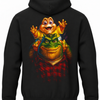 Czarna bluza z kapturem i nadrukiem na plecach: Dinozaury – Earl i Baby Sinclair