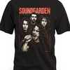 Czarna koszulka Soundgarden z portretem zespołu i czerwonym napisem