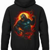 Czarna bluza z kapturem i nadrukiem na plecach: King Kong
