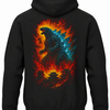 Czarna bluza z kapturem i nadrukiem na plecach: Godzilla