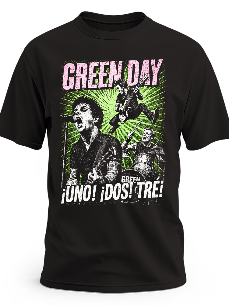 Czarna koszulka Green Day z zielonym nadrukiem Dookie
