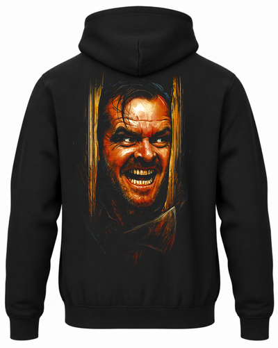 Czarna bluza z kapturem i nadrukiem na plecach: Lśnienie – Jack Torrance