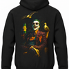 Czarna bluza z kapturem i nadrukiem na plecach: Joker – okulary i ptaki