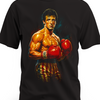 Czarna koszulka z nadrukiem Rocky’ego Balboa z filmu Rocky