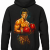 Czarna bluza z kapturem i nadrukiem na plecach: Rocky Balboa