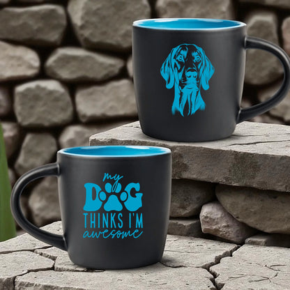 Kubek z psem personalizowany - grawer niebieski #71