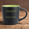 Kubek z zielonym grawerem dla zakochanych | Personalizowany prezent