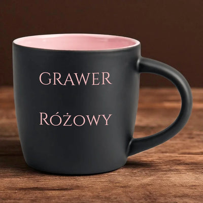 Kubek różowy z psem z grawerem