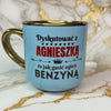 Kubek na prezent "Dyskutować z to jak gasić ogień benzyną" personalizowany 400ml #52