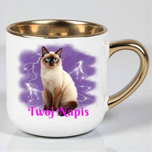 Elegancki 400ml z kotem zdjęcie + napis