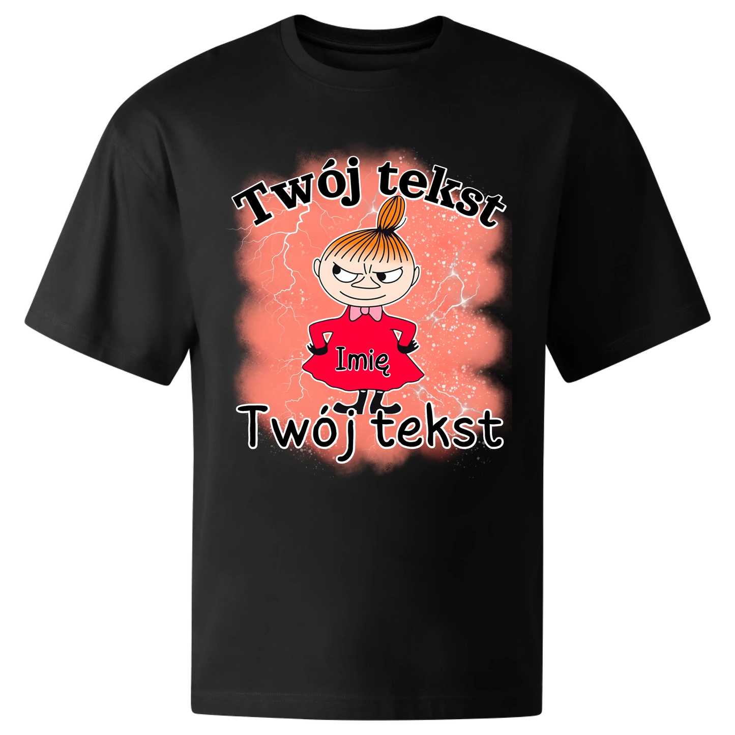 Koszulka przód oversize czarna