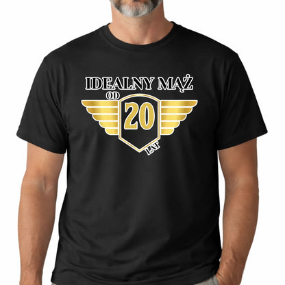 Koszulka „Idealny mąż” - personalizowana koszulka na rocznicę ślubu z dowolną liczbą lat