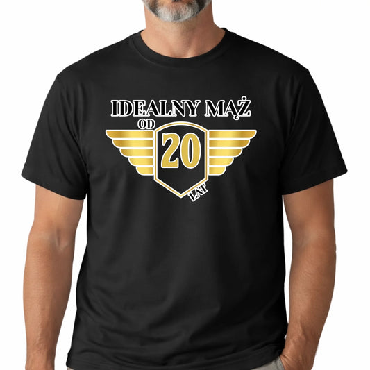 Koszulka „Idealny mąż” - personalizowana koszulka na rocznicę ślubu z dowolną liczbą lat
