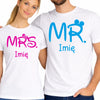 Zestaw prezentowy dla pary koszulki mrs mr personalizowane z imieniem