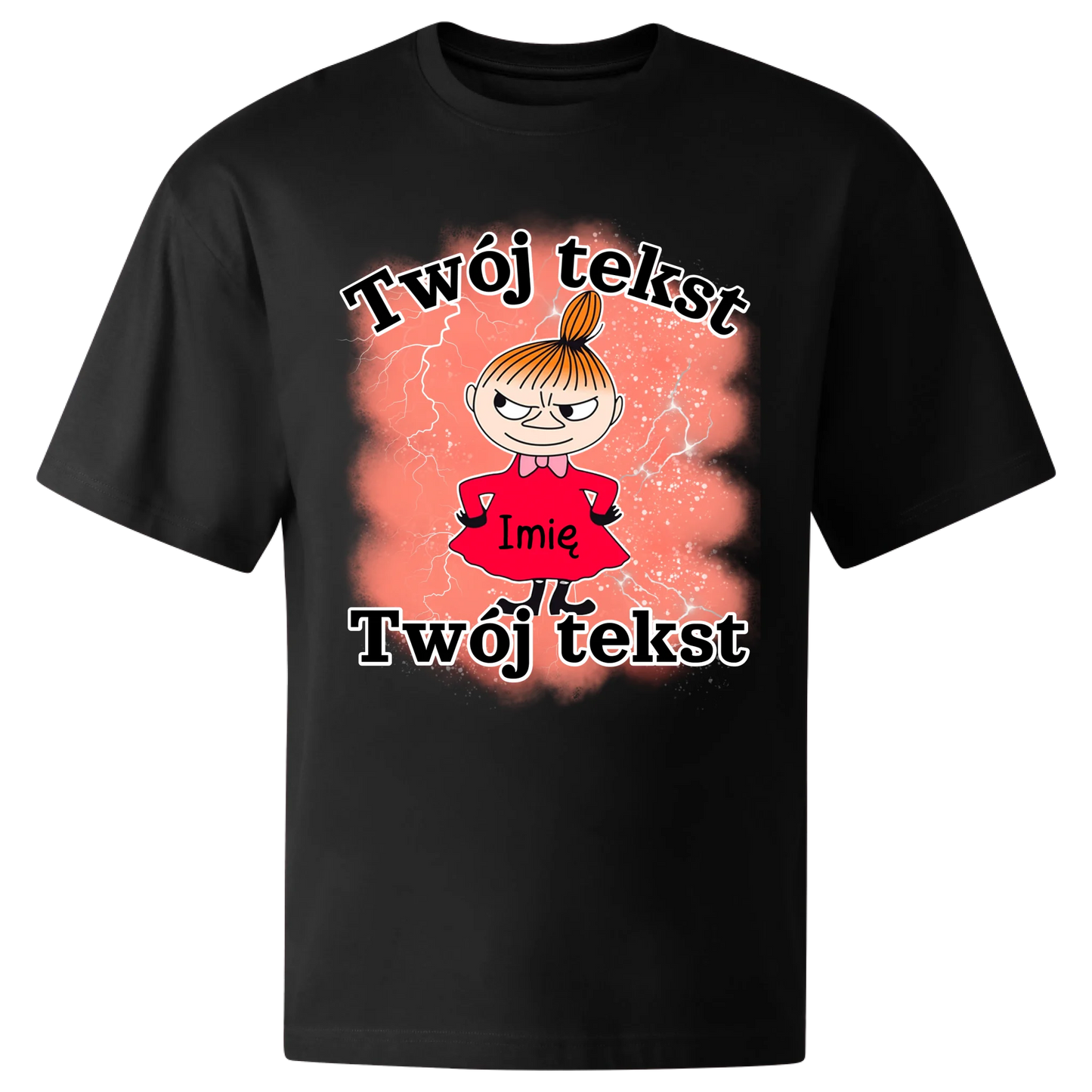 Koszulka przód oversize czarna