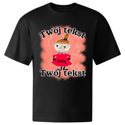 Koszulka przód oversize czarna