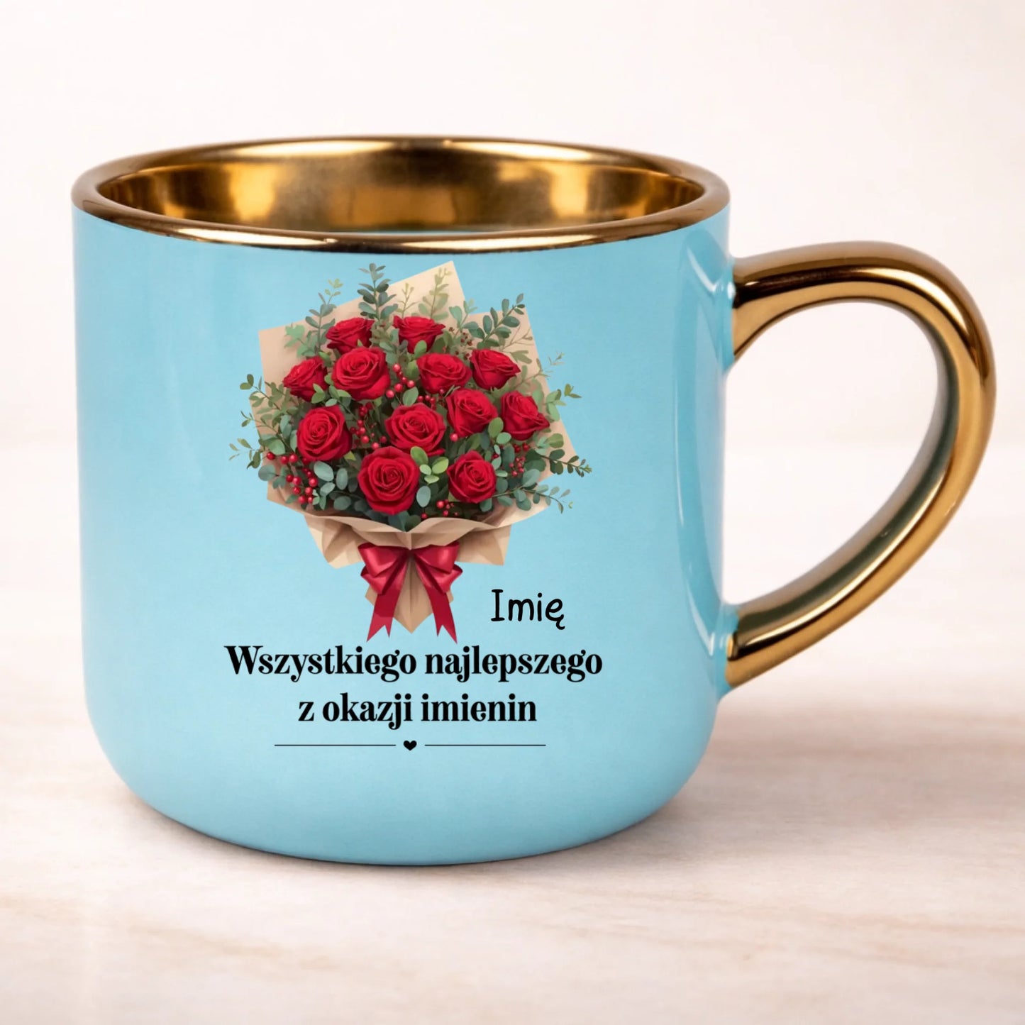 kubek personalizowany z nadrukiem 400ml niebieski