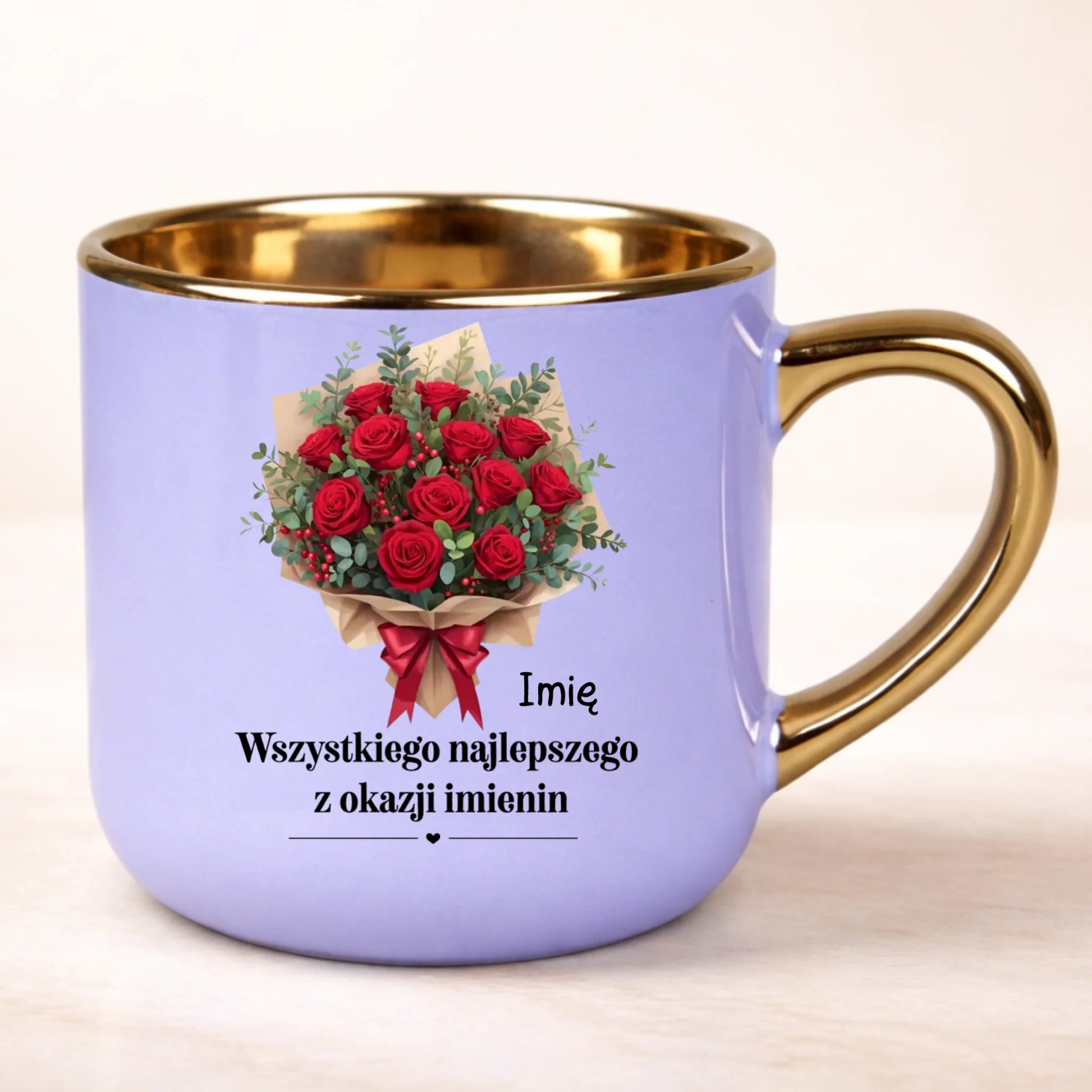 kubek personalizowany z nadrukiem 400ml fioletowy