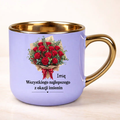 kubek personalizowany z nadrukiem 400ml fioletowy