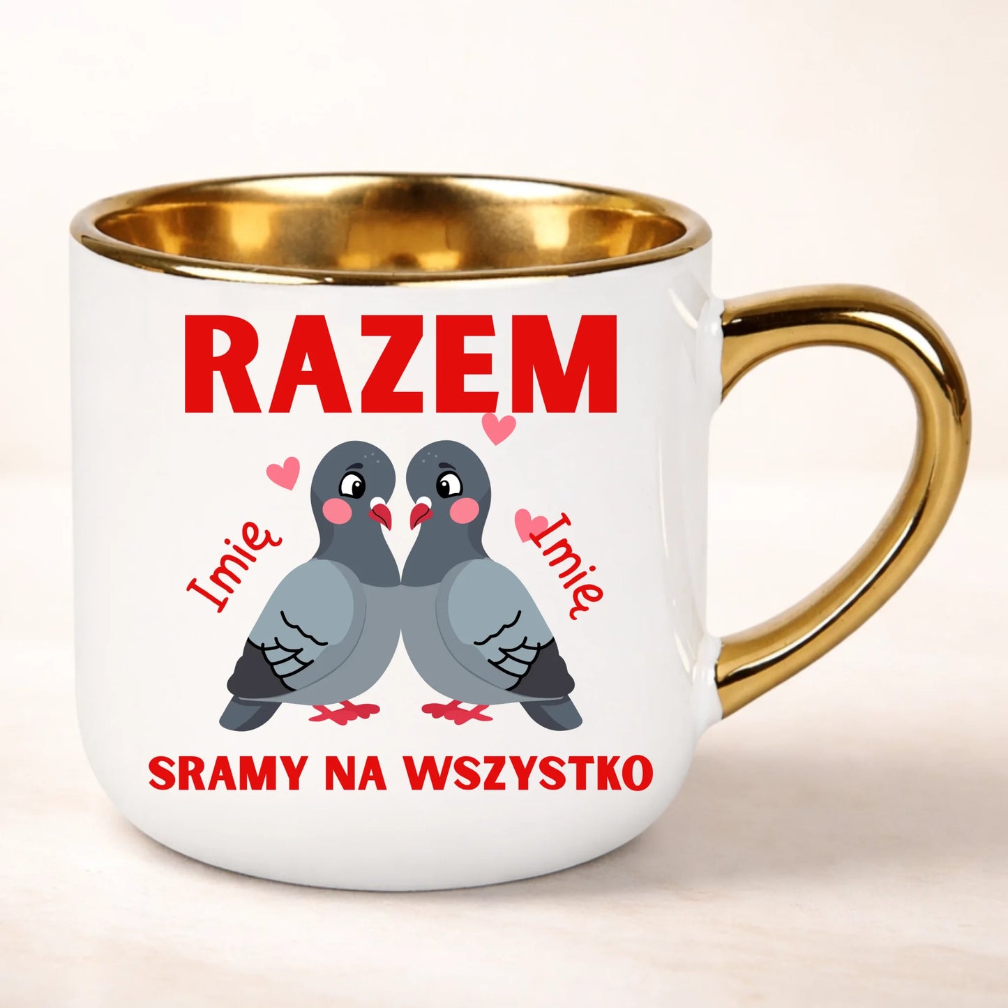 kubek personalizowany z nadrukiem 400ml biały