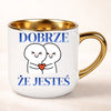 Prezent na walentyki Kubek 400ml z nadrukiem dobrze że jesteś
