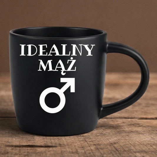 Kubek dla męża z grawerem Idealny MĄŻ - personalizowany prezent