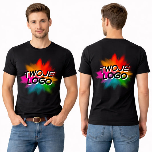 Koszulka z własnym nadrukiem męska 190gram czarna