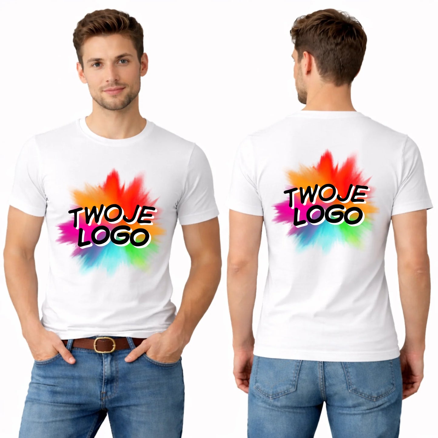 Koszulka z własnym nadrukiem męska 190gram biała