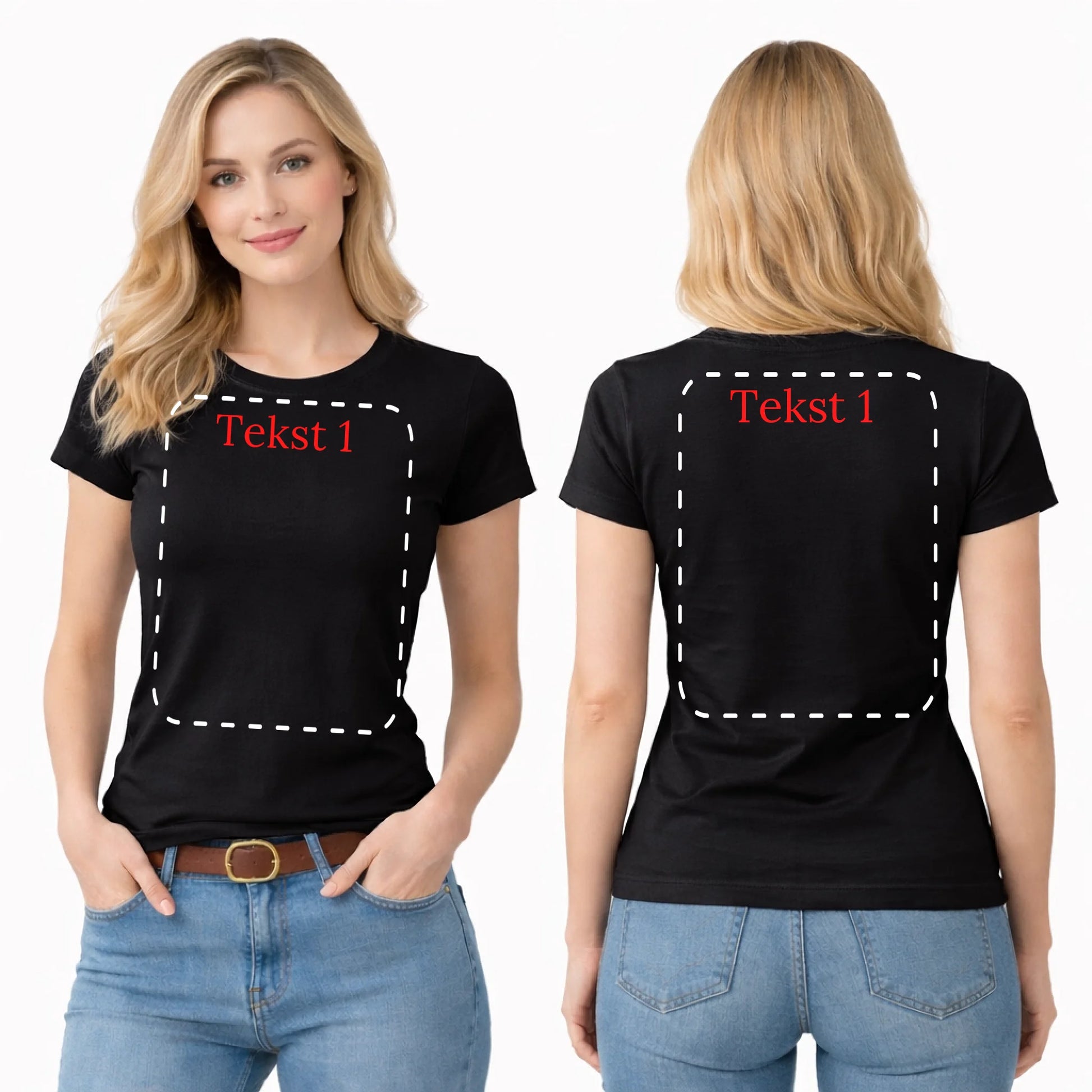 koszulka przód i tył damska czarna