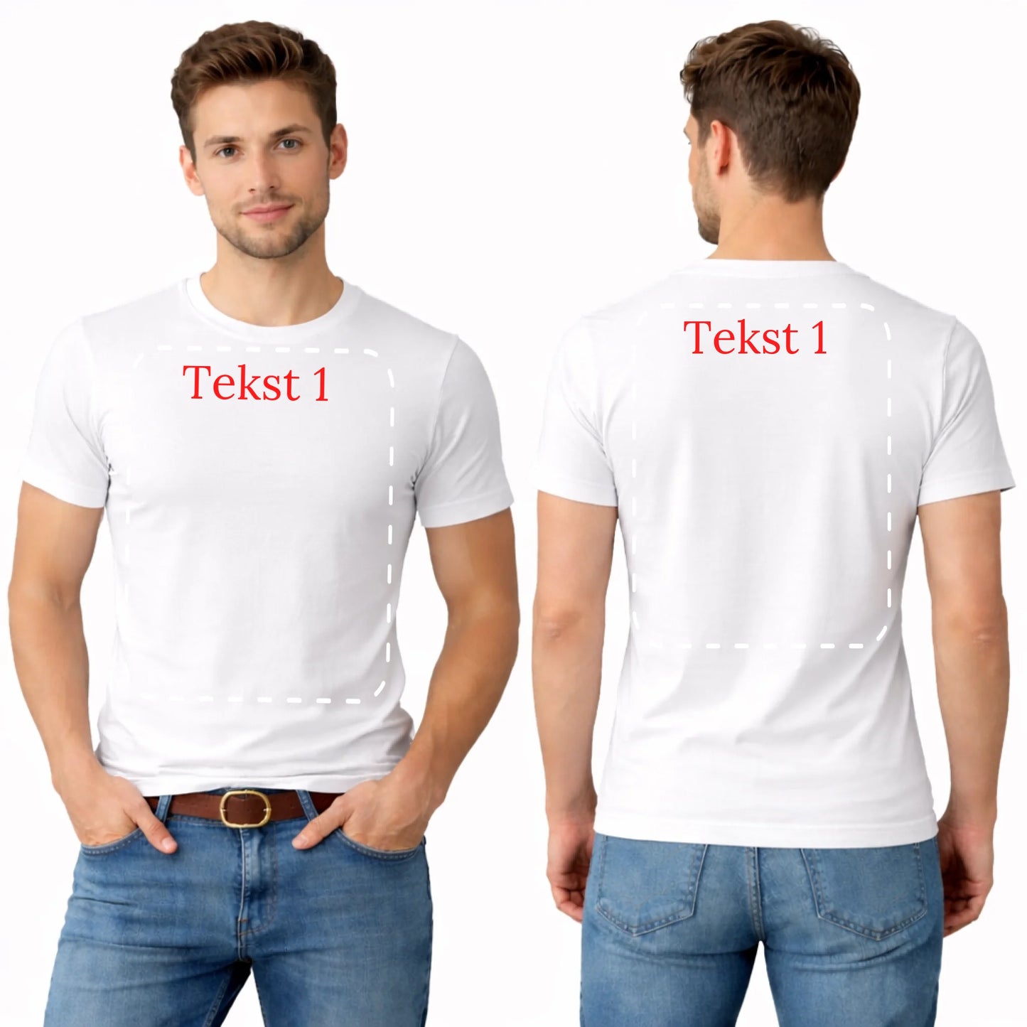 koszulka z wlasnym nadrukiem meska biala