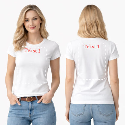 koszulka przód i tył damska biała