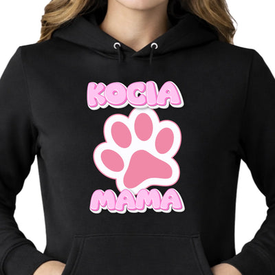 Bluza z nadrukiem damska dla kociary kocia mama czarna 290g
