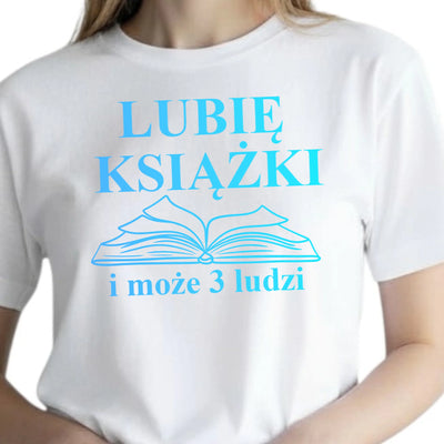 Prezent dla mola książkowego koszulka damska lubię książki i może 3 ludzi