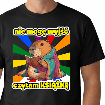 Prezent dla mola książkowego koszulka męska nie mogę wyjść czytam książkę