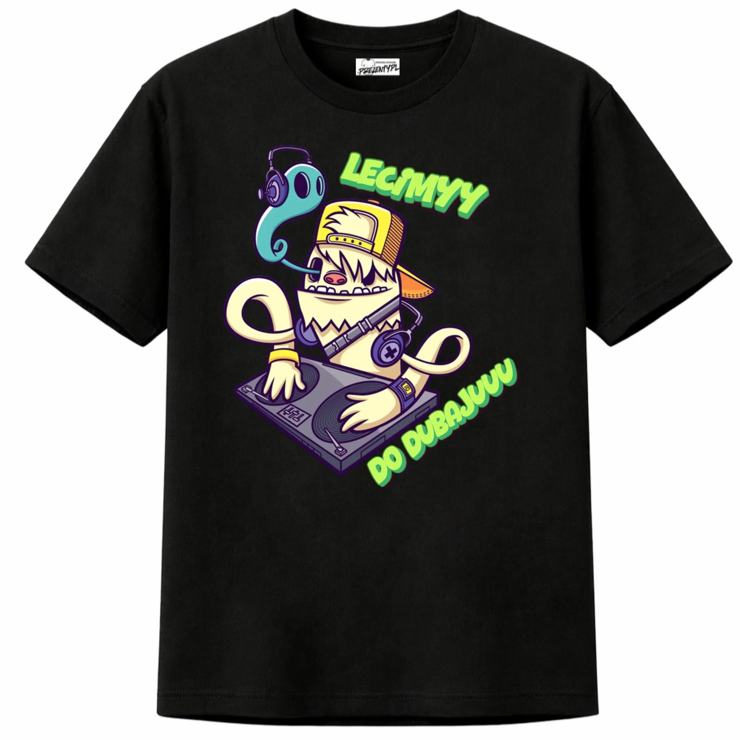 Prezent dla muzyka koszulka męska z nadrukiem lecimy do dubajuu