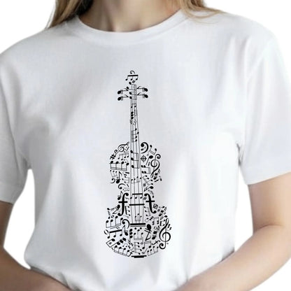 Prezent dla muzyka koszulka damska z nadrukiem skrzypiec