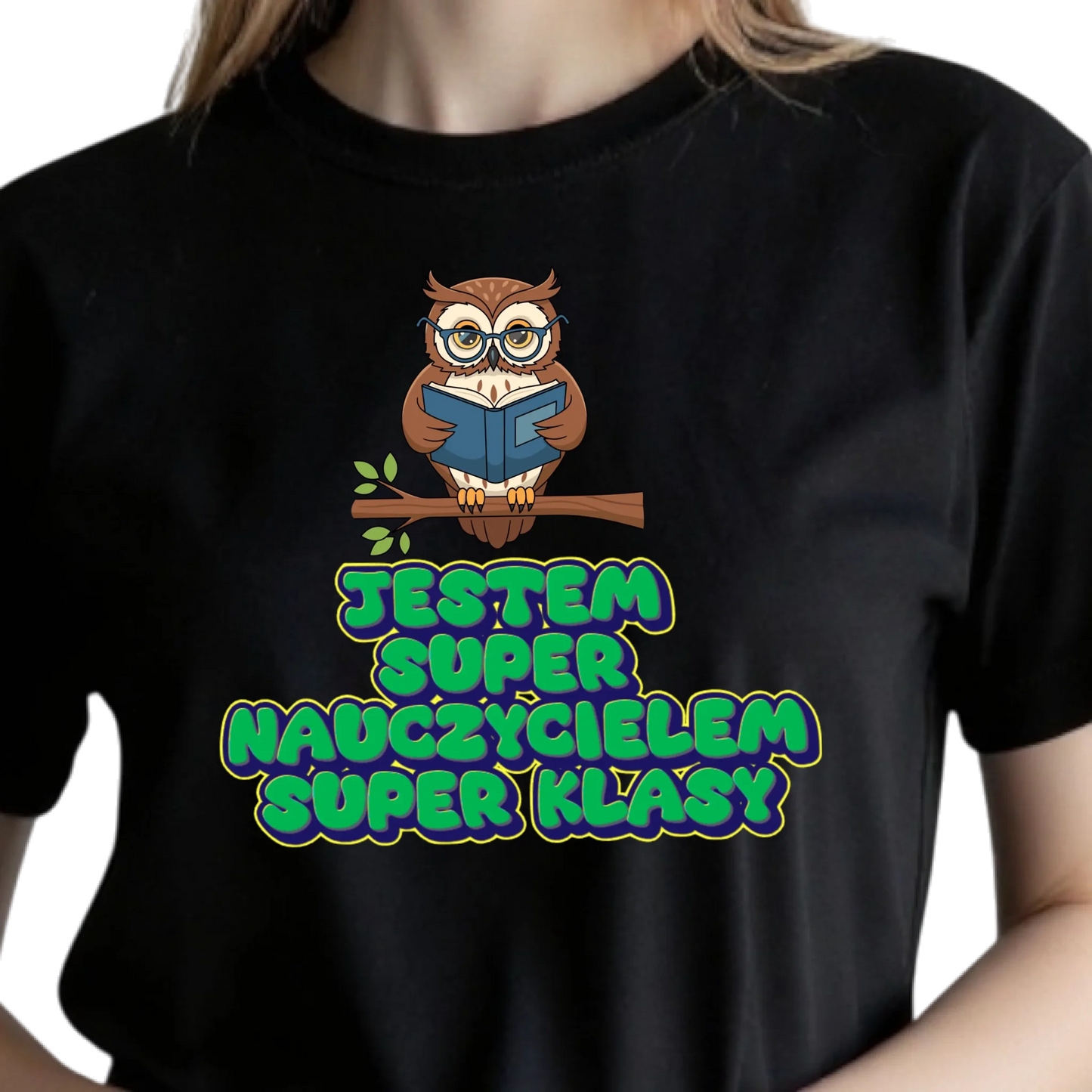 Prezent dla nauczyciela koszulka damska z nadrukiem jestem super nauczycielem super klasy