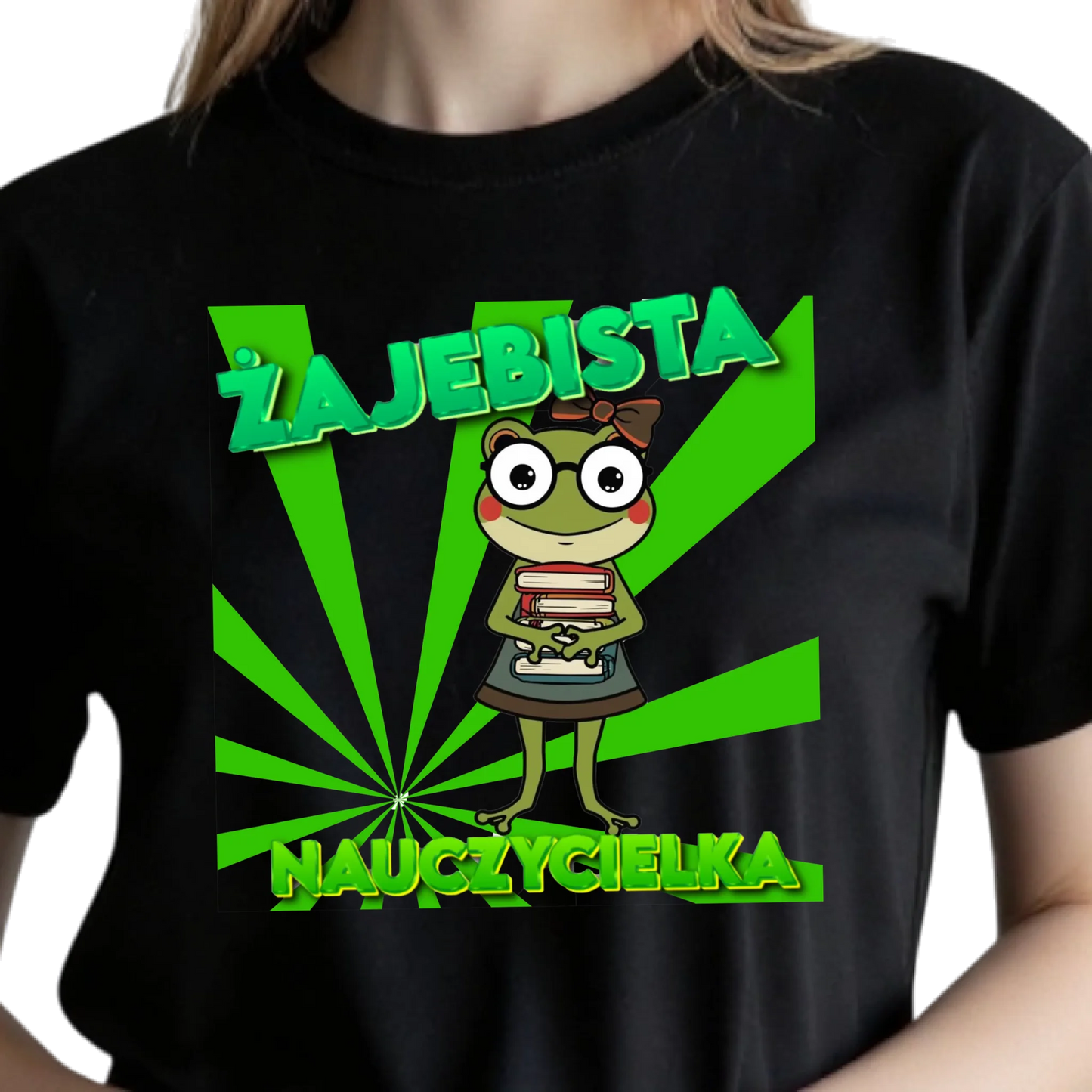 Prezent dla nauczyciela koszulka damska z nadrukiem żajebista nauczycielka