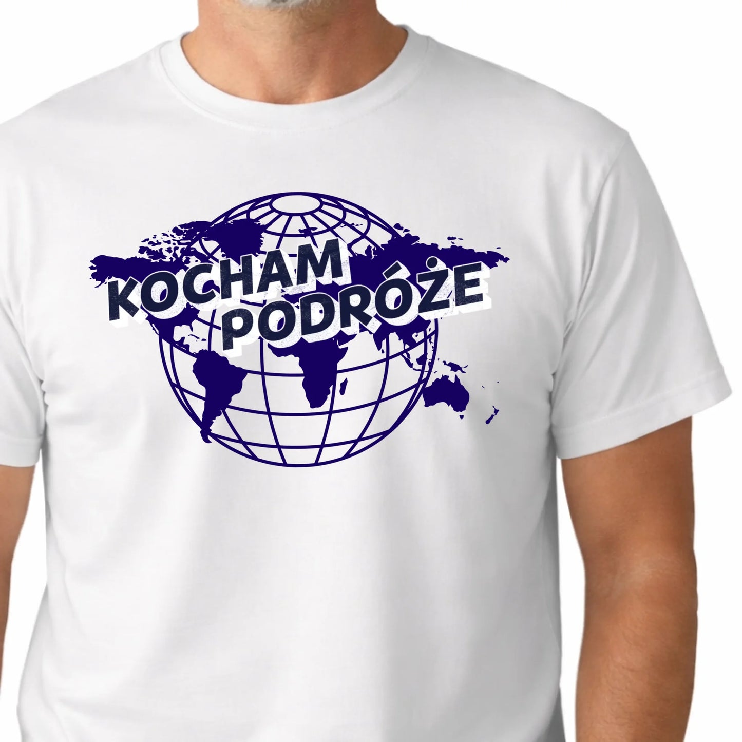 Prezent dla podróżnika koszulka kocham podróże męska