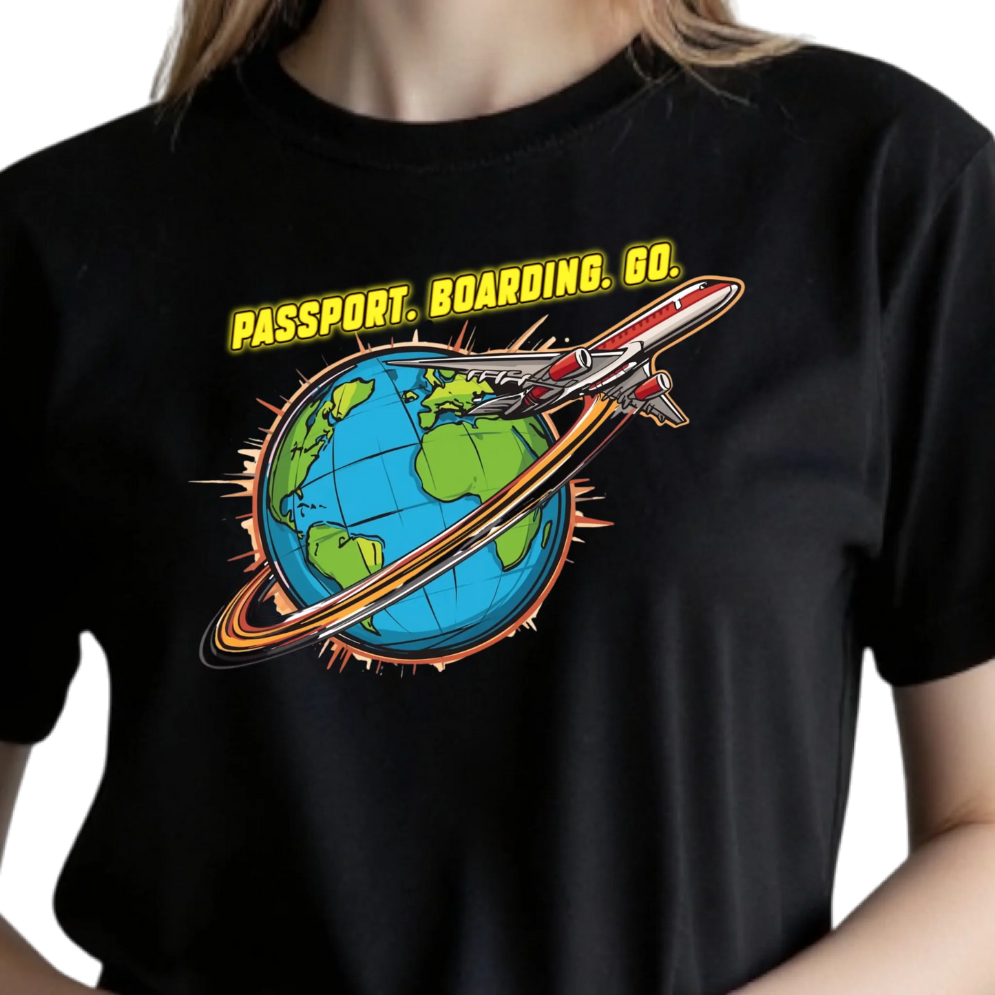 Prezent dla podróżniczki koszulka damska passport boarding go