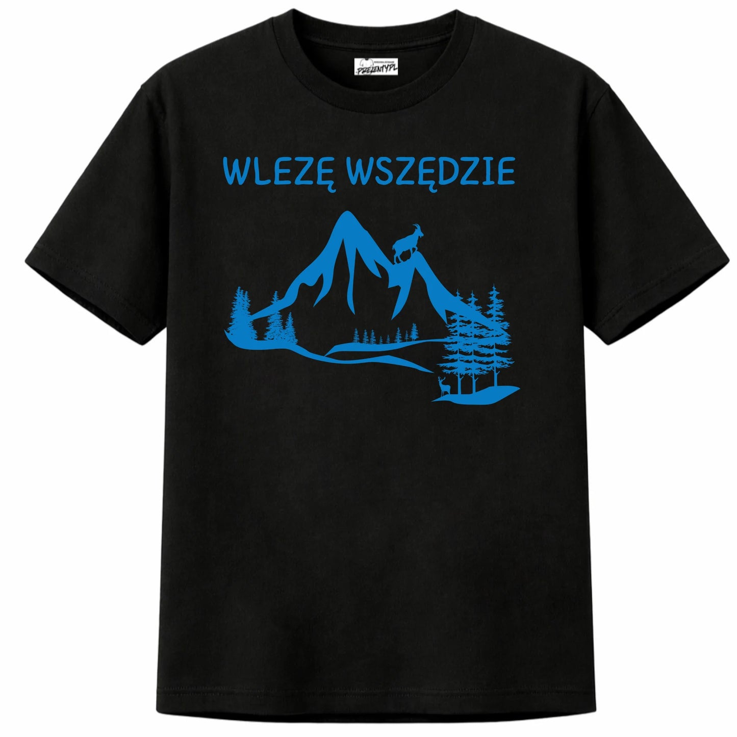 Prezent dla podróżnika koszulka męska z nadrukiem wlezę wszędzie