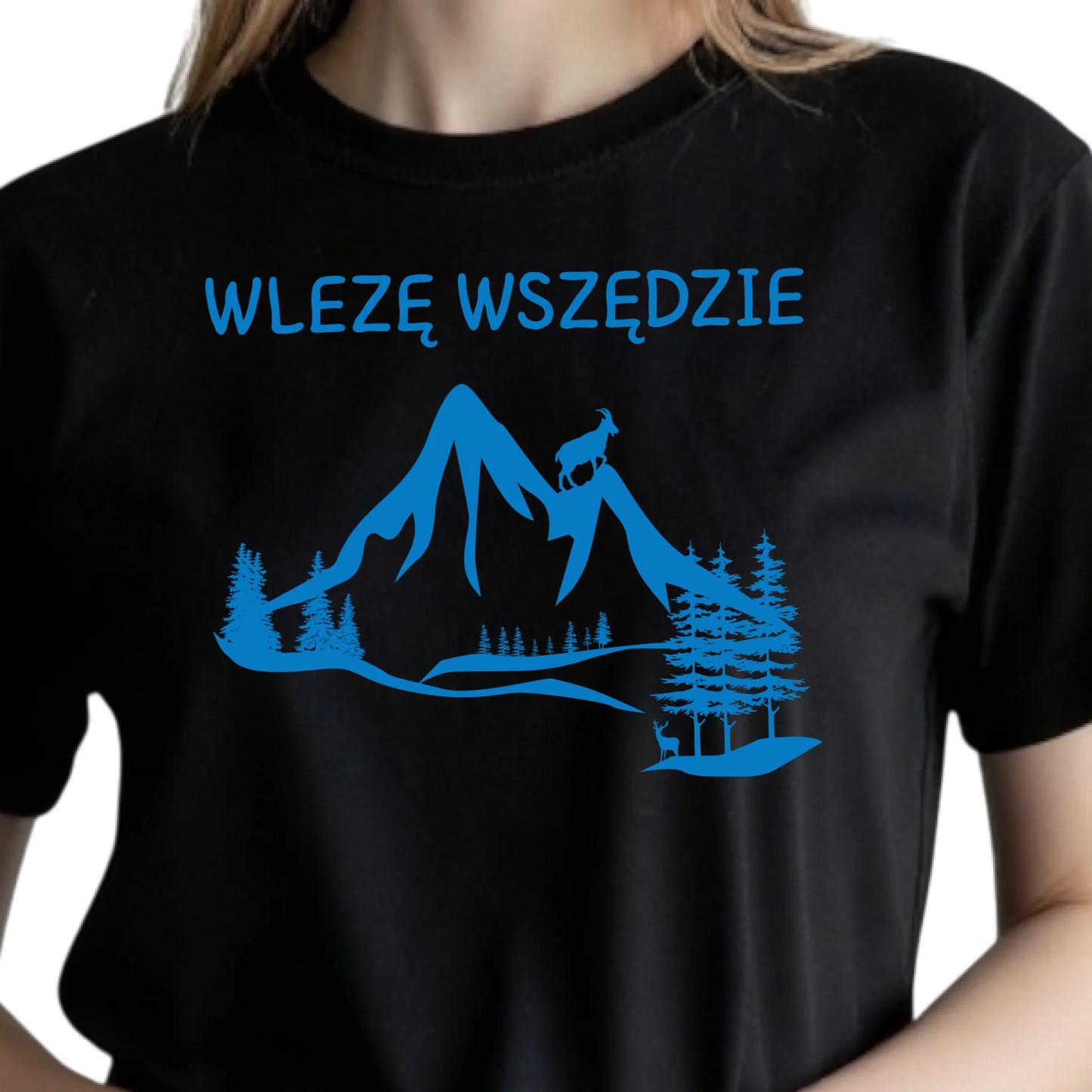 Prezent dla podróżniczki koszulka damska z nadrukiem wlezę wszędzie