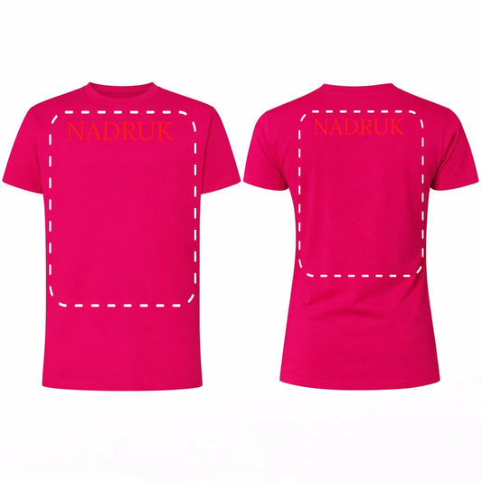 Koszulka reklamowa z logo firmy męska 190gram Malinowa