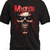 Czarna koszulka Misfits z jasną czaszką i czerwonym logo zespołu