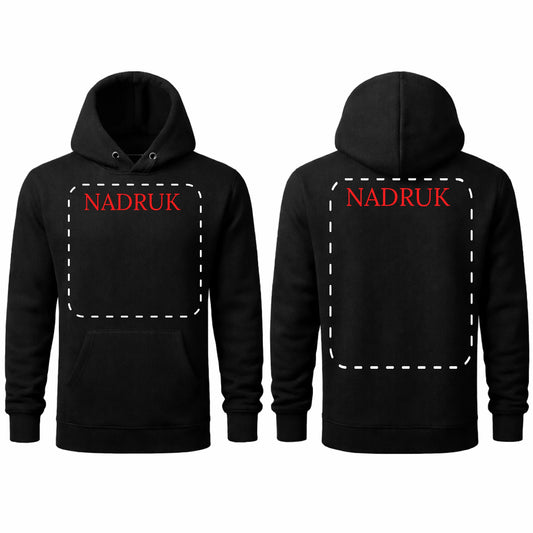 Bluza reklamowa dla firm z logo kaptur kangurka 320g czarna