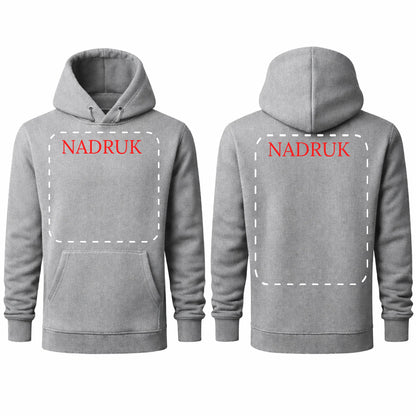 Bluza reklamowa dla firm z logo kaptur kangurka 320g Szara