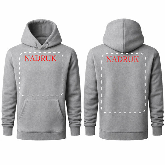 Bluza reklamowa dla firm z logo kaptur kangurka 320g Szara